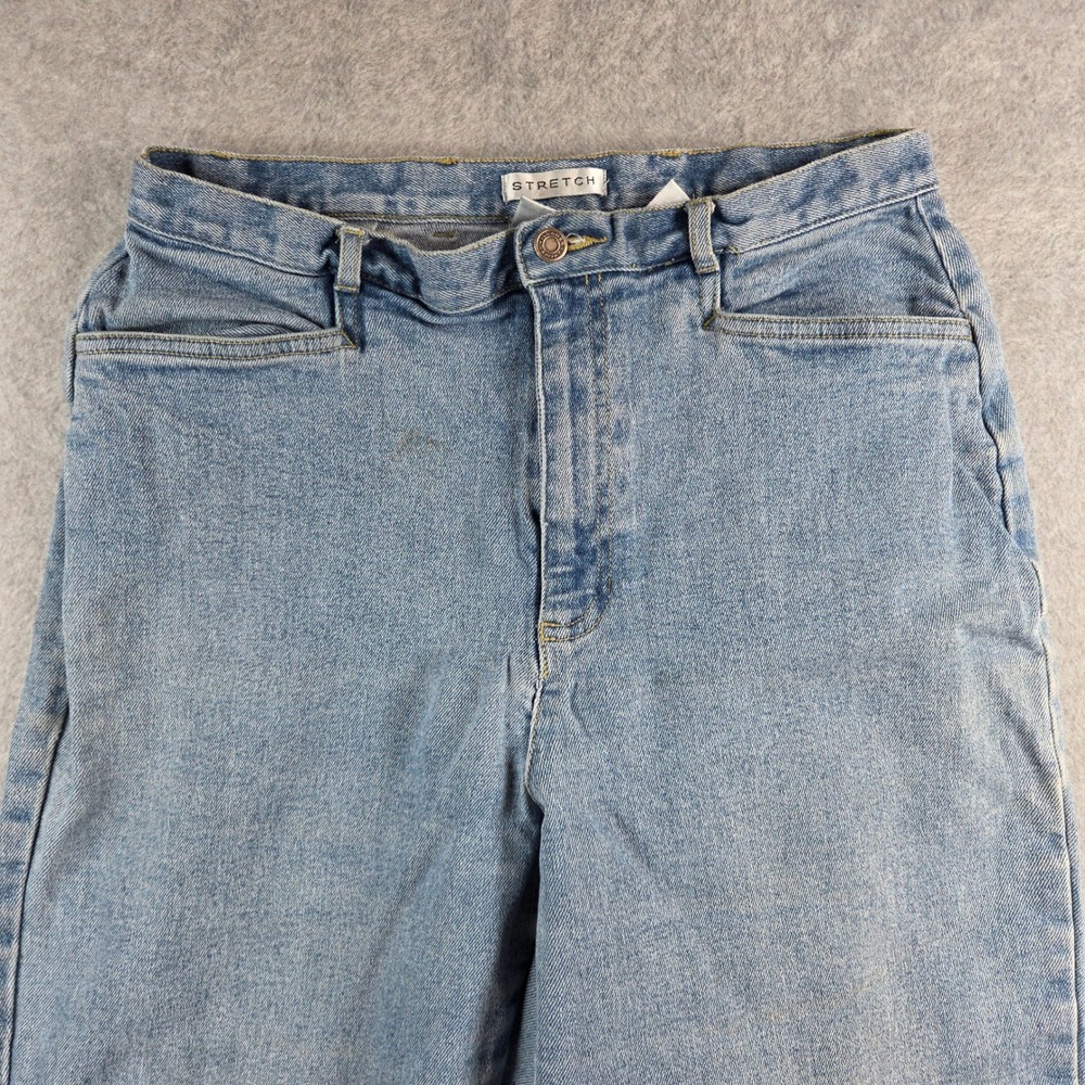 Villager Sport Jeans Women 12P Blue Medium Wash Stretch Straight Leg High Rise